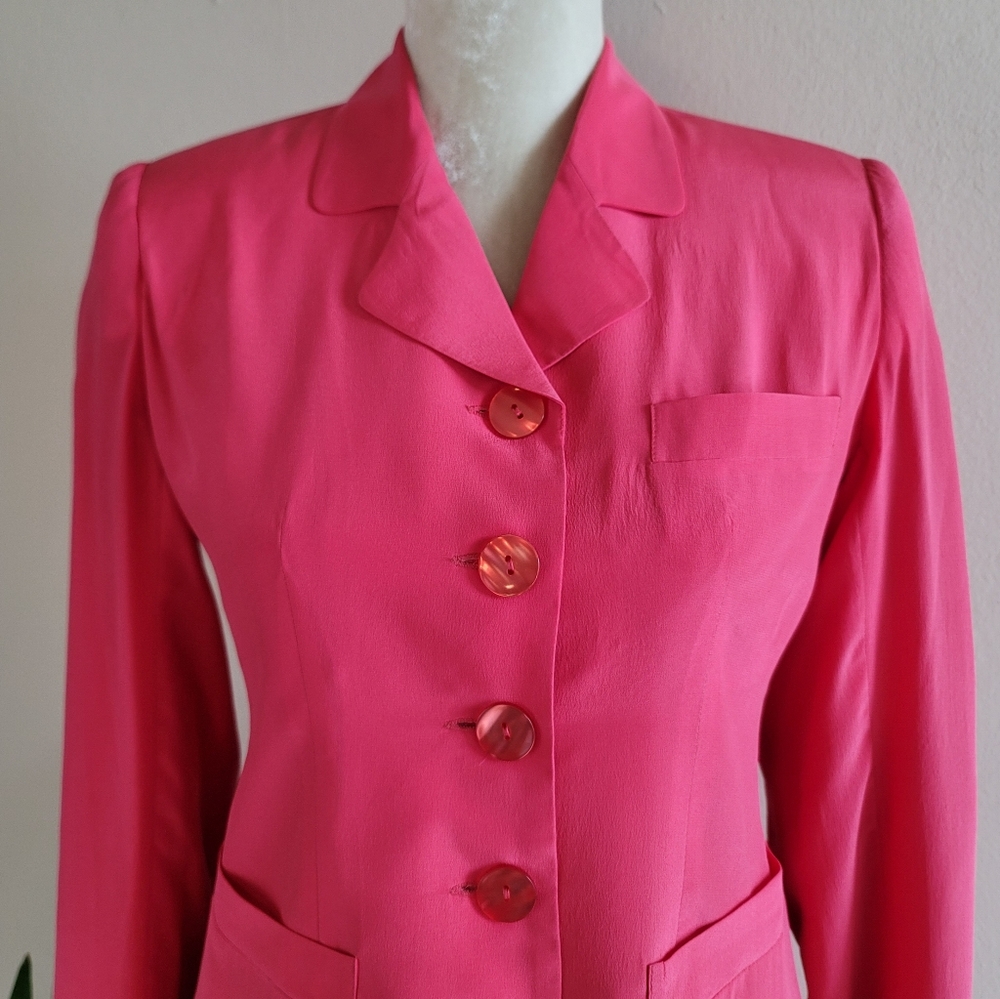 VTG 80s Silk David Hollis Skirt Set - Picture 3 of 12